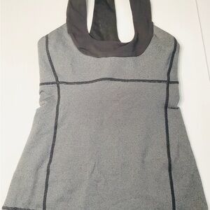 Lululemon Gray Cowl Neck Yoga Tank Top Built-In Bra Racerback Size 4